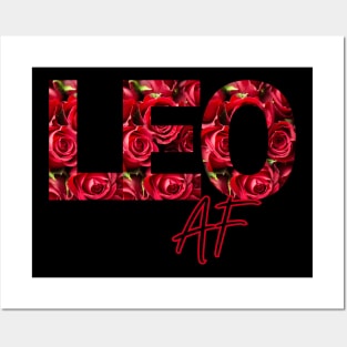 Leo AF Red Rose Print Posters and Art